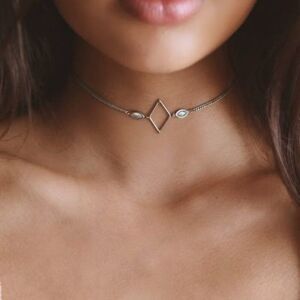 Lili Claspe silver Cameron Opal triangle chocker